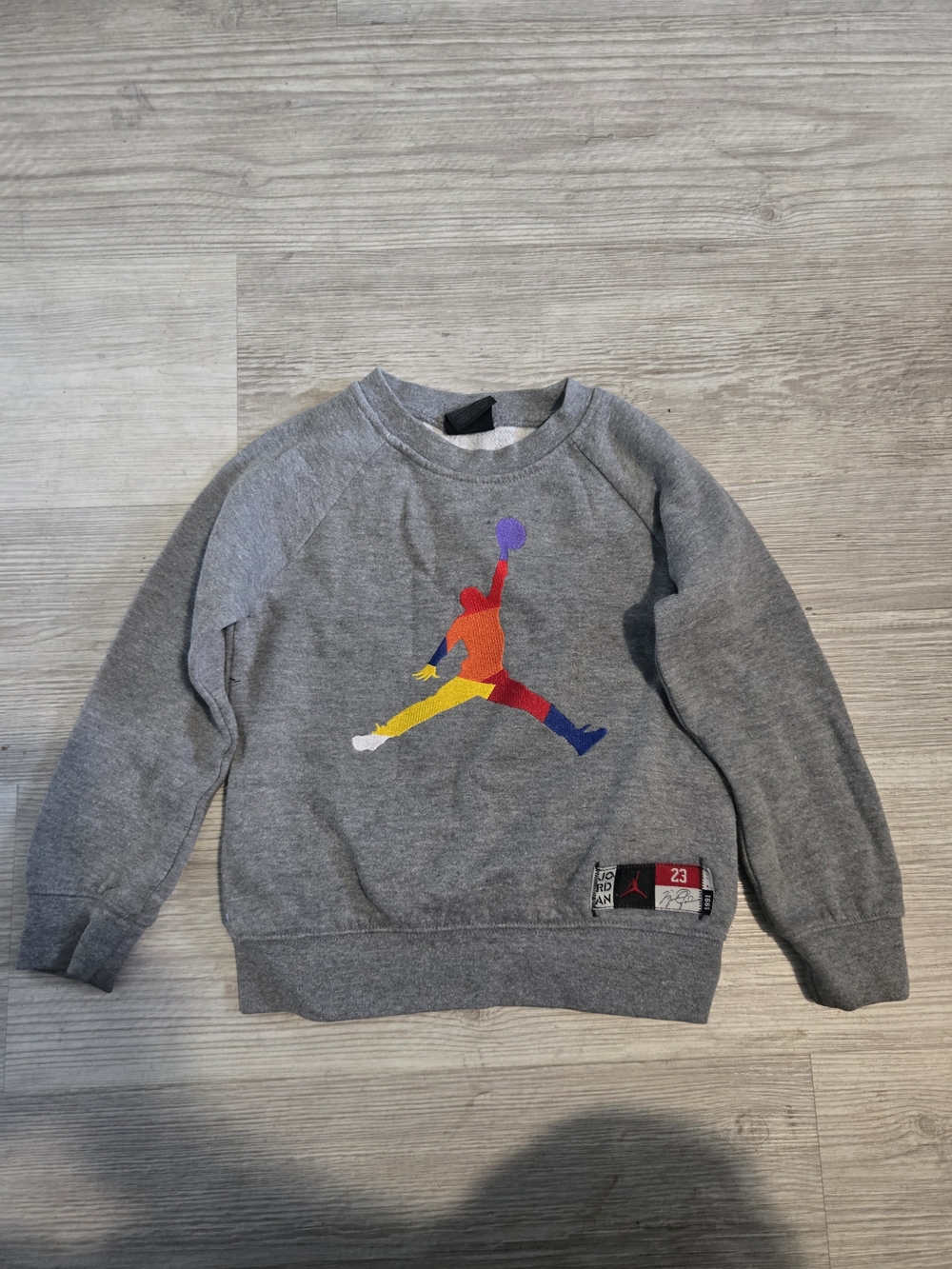 Jordan Grey Sweatshirt with Multicolor Jumpman
